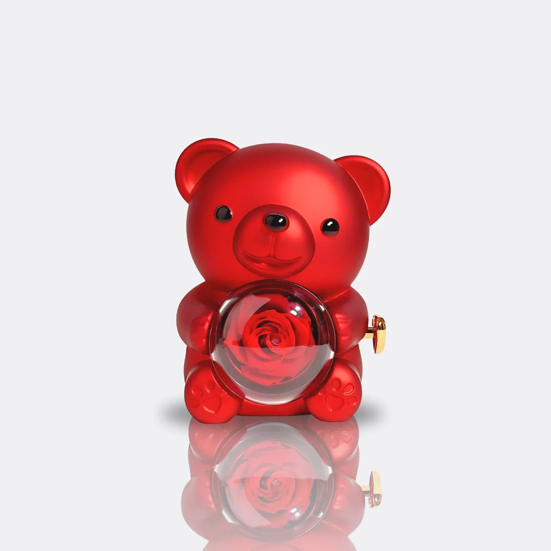 Orso Rosa Eterna con Collana