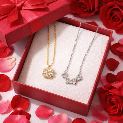 Collana Quadrifoglio a Cuore – Il Regalo che Dice “Ti Amo” Senza Parole