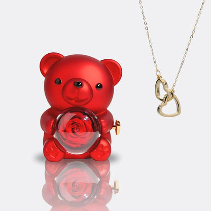 Orso Rosa Eterna con Collana